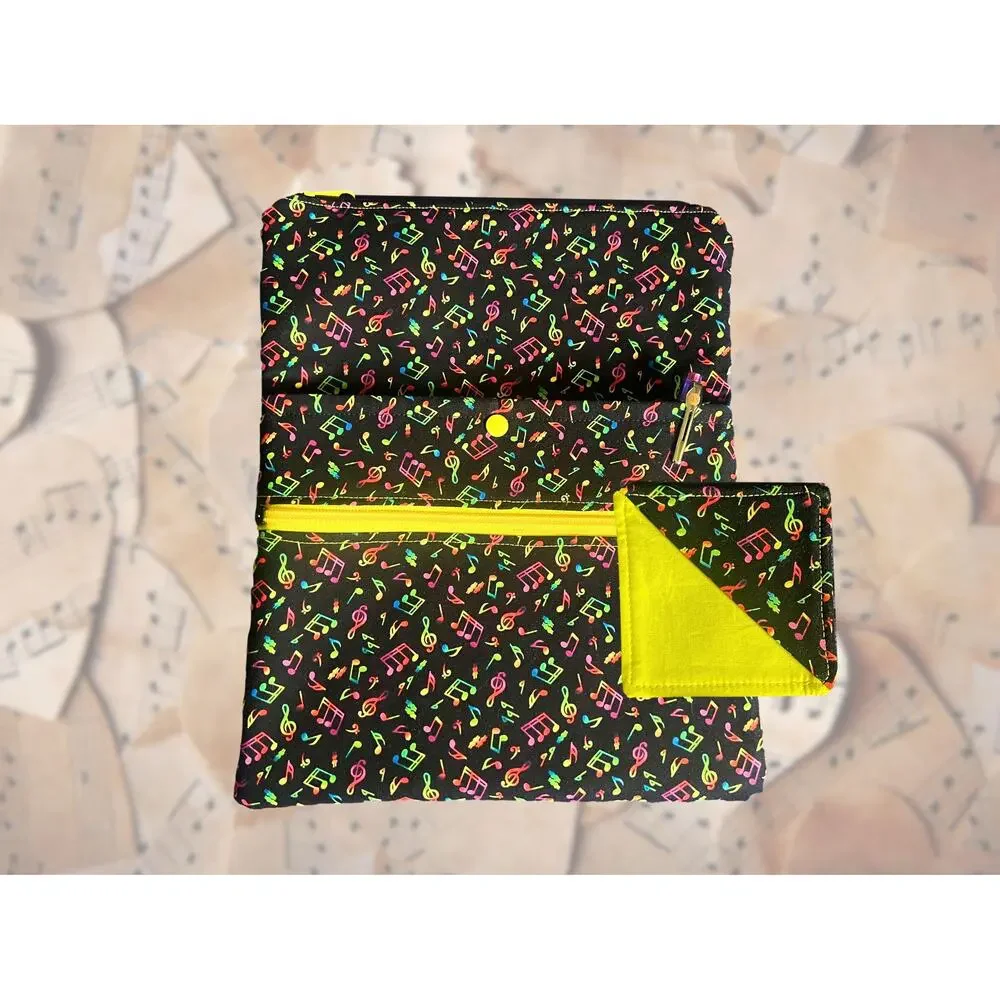 NWOT Large Book Sleeve & Corner Bookmark, Dual Pockets